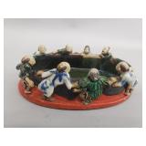 Japanese Sumida Gawa pottery figural bowl