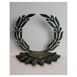 Vintage brass "Israel" menorah with olive