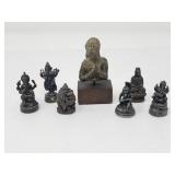 Group of vintage Asian pewter and bronze