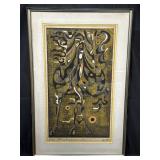 Framed pencil signed Tadashi Nakayama woodblock