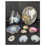 Group of agate geode slices