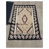Handwoven Native American geometric wool rug
