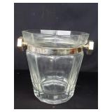 Mid-century Modern silver plate and crystal ice