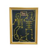 Very large framed oil on canvas painting