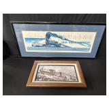 Framed vintage California state museum poster a