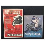 2 framed motorcycle posters