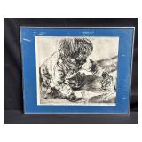 Framed pencil signed etching artist proof