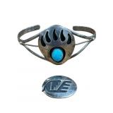 Sterling silver with turquoise stone