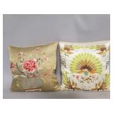 Pair of Asian embroidered pillows
