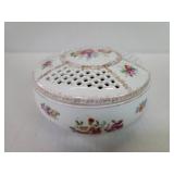 Austrian hand painted floral porcelain covered