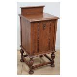 Antique oak coal bin