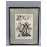 Framed antique advertisement lithograph dated