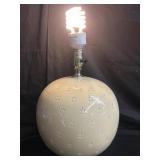 Vintage plaster round table lamp