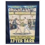 Framed antique boxing poster