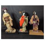 3 vintage Japanese dolls