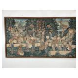 Framed signed acrylic on canvas Balinese lifestyle