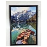 Framed vivid photo print on metal signed on verso