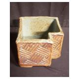 Signed mid century pottery planter