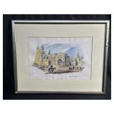 Framed signed watercolor on paper