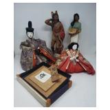 Group of Japanese dolls and composite Native