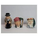 Three Royal Doulton toby mugs