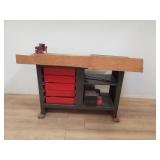 Vintage metal 5-drawer work bench