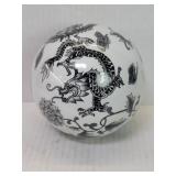 Chinese dragon motif porcelain sphere