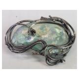 Sterling silver wrapped around a iridescent s