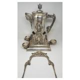 Antique Victorian quadruple silver plate water