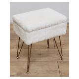 Contemporary vanity stool with storage