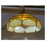 Vintage stain glass pendant light