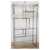 Mid-century chrome etagere with glass shelves