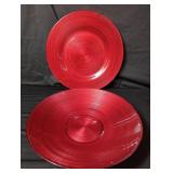 2 pcs ringware glass fruit bowl and charger