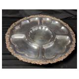 Vintage silver plate lazy Susan snack tray