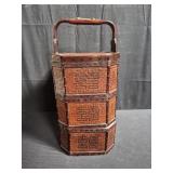 Vintage Chinese wicker wesding 3 tier basket