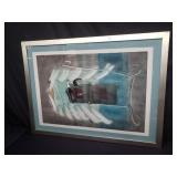 Framed pencil signed embossed ink on paper