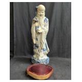 Antique Chinese porcelain figurine with stand