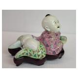 Vintage Chinese Famille Rose porcelain figure on