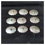 9 Silver/ Turquoise/ Copper decorated belt