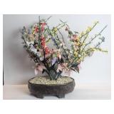 Vintage bonsai glass floral tree