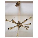Mid-century brass sputnik chandelier, as is