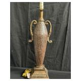 Contemporary composite leather motiff table lamp