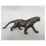 Vintage Japanese bronze leopard figurine