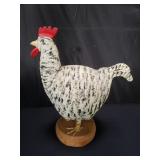 David Alvarez carved wood chicken figurine
