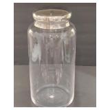 Vintage large hand blown and cut  with silver