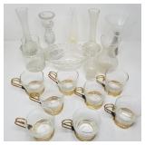 Group of glassware, some signed pieces, vases,