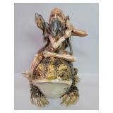 Japanese Satsuma Gama Sennin seated upon a giant