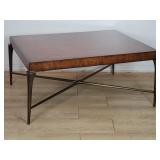 Theodore Alexander walnut veneer cocktail table