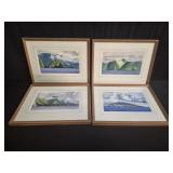 4 marshall signed watercolor painting