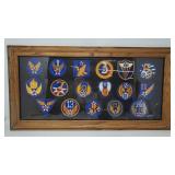 Framed vintage air force patches